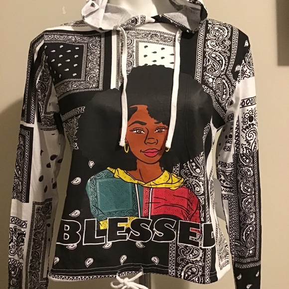 On Fire Jackets & Blazers - ON FIRE, new , size medium, BLESSED HOODIE!!  Great graphics 😍😍😍😎